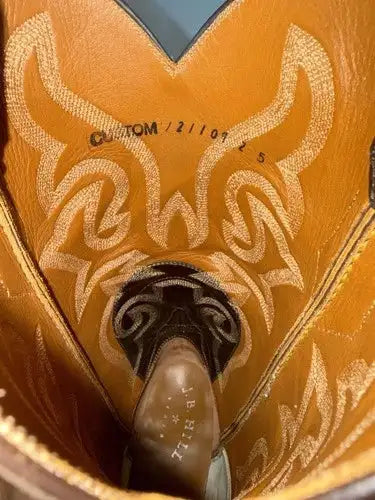 J. B. Hill Exotic Custom Handmade Cowboy Boots Men’s Size 9.5D