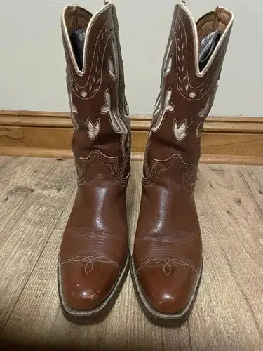 RARE  1950s Kirkendall Gladiator cactus-inlay cowboy boots-Men sz 8 Women sz 9.5