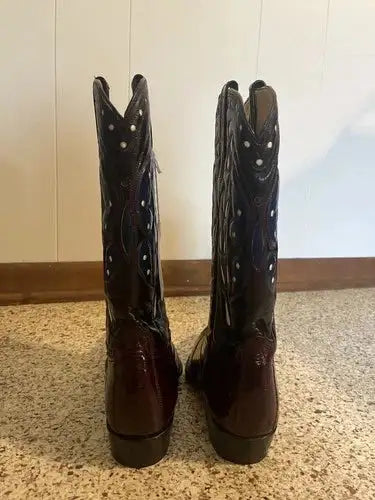 Vintage Cuadra Limited Edition 2000 Cowboy Boots Women’s size 8 Burgundy floral