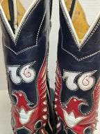 Vintage Tony Lama Bicentennial Eagle Cowboy Boots Womans 10.5 B Gold Label 1976