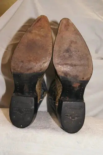 Vintage Justin Ringtail Lizard Boots Mens Size 8 MADE IN USA