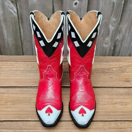 Vintage Chris Romero Playing Cards Lucky Dice Gambling Cowboy Boots Size 6.5 M