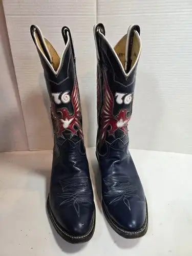 Vintage Tony Lama Bicentennial Eagle Cowboy Boots Womans 10.5 B Gold Label 1976