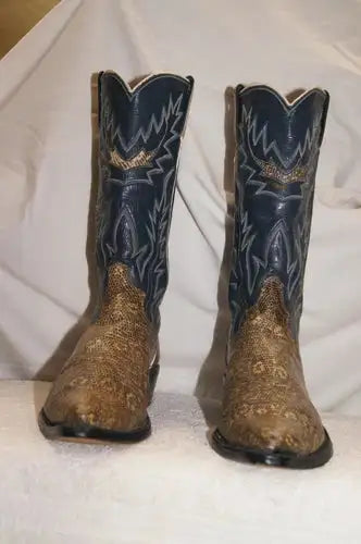 Vintage Justin Ringtail Lizard Boots Mens Size 8 MADE IN USA