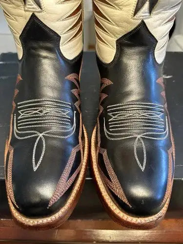 Rocketbuster Men's Handmade Hand Tooled Multi-Color Semi-Square Boots Toe 7.5 D!