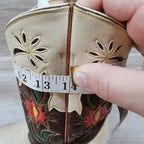 VTG Old Gringo Flower Western Boots Women 9 B Beige Floral Cowboy Cowgirl