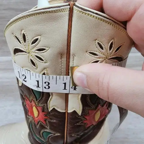 VTG Old Gringo Flower Western Boots Women 9 B Beige Floral Cowboy Cowgirl
