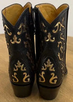 BACK AT THE RANCH 9.5 C Custom Ankle Zipper Western Boots Pricilla Crystals
