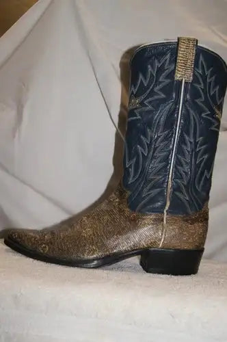Vintage Justin Ringtail Lizard Boots Mens Size 8 MADE IN USA