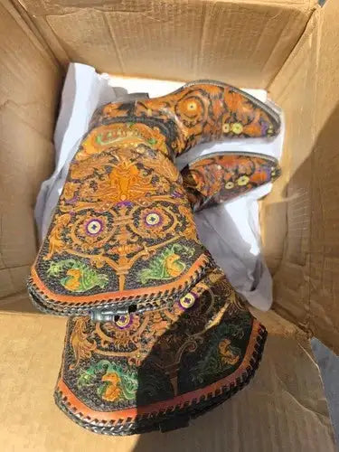Rocketbuster Womens "Blitz" Hand Tooled Custom Cowboy Boots