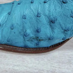 Back At The Ranch Full Ostrich Short Western Boots Women 9.5 C Blue Turquoise