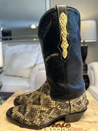 Black Jack Men's Handmade Exotic Eastern Diamondback Rattlesnake Boots 8C/7.5D!