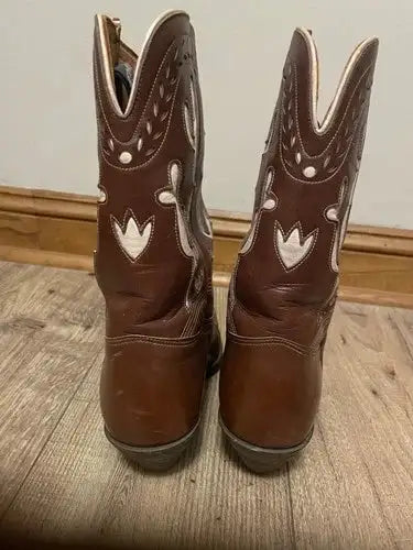 RARE  1950s Kirkendall Gladiator cactus-inlay cowboy boots-Men sz 8 Women sz 9.5
