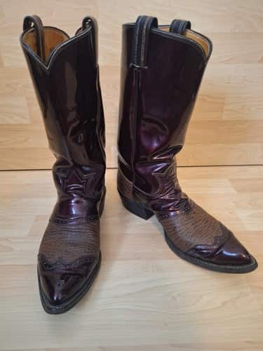 RARE Vintage Tony Lama Patent Leather Cowboy Boots