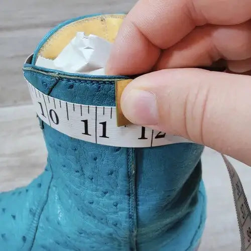 Back At The Ranch Full Ostrich Short Western Boots Women 9.5 C Blue Turquoise