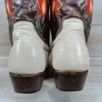 VTG Old Gringo Flower Western Boots Women 9 B Beige Floral Cowboy Cowgirl