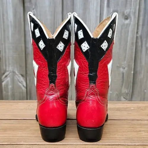Vintage Chris Romero Playing Cards Lucky Dice Gambling Cowboy Boots Size 6.5 M