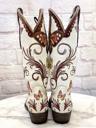Old Gringo Catarina Cowboy Boots Dia De Los Muertos Taupe 5.5B EUC